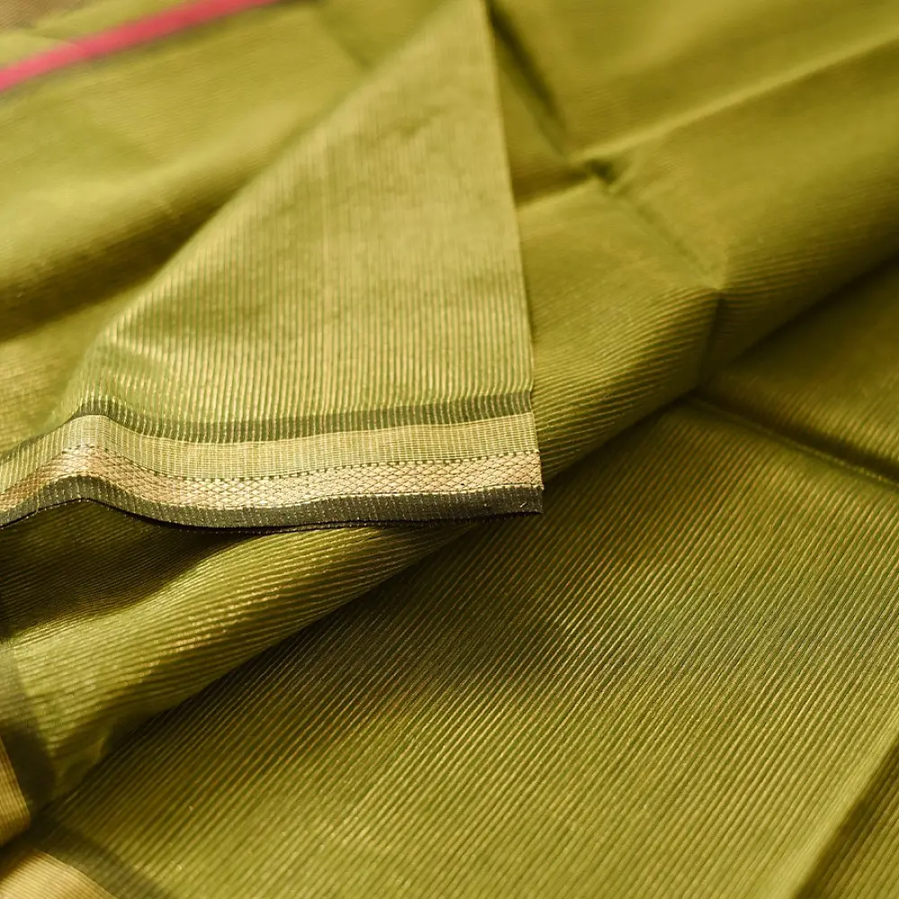 buy Handloom Maheshwari Silk Saree - Zari Weaving