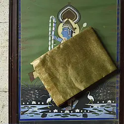 Colors of Devotion | Handloom Maheshwari Silk Light Green Saree - Zari Weaving