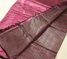 Pavitra . पवित्रा ✦ Handloom Maheshwari Tissue Zari Magenta Saree With Half & Half Design