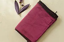 Pavitra . पवित्रा ✦ Handloom Maheshwari Tissue Zari Magenta Saree With Half & Half Design