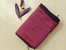 Pavitra . पवित्रा ✦ Handloom Maheshwari Tissue Zari Magenta Saree With Half & Half Design