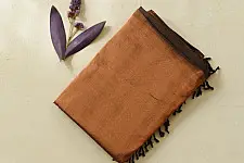 Pavitra . पवित्रा ✦ Handloom Maheshwari Tissue Zari Saree - Copper & Black