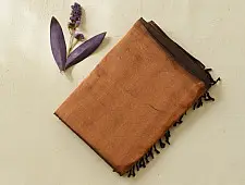 Pavitra . पवित्रा ✦ Handloom Maheshwari Tissue Zari Saree - Copper & Black