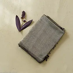 Pavitra . पवित्रा ✦ Handloom Maheshwari Tissue Zari Saree - Silver & Black