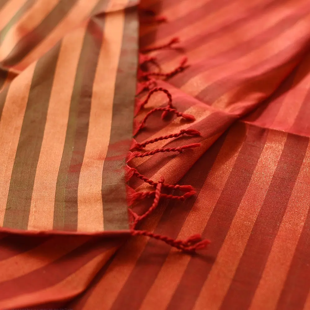 buy Handloom Maheshwari Tissue Zari Stripes Saree