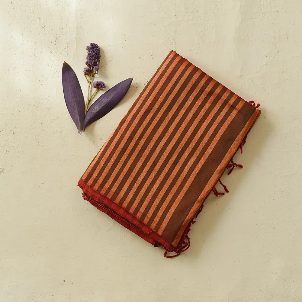 buy Handloom Maheshwari Tissue Zari Stripes Saree