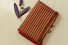 Pavitra . पवित्रा ✦ Handloom Maheshwari Tissue Zari Stripes Saree
