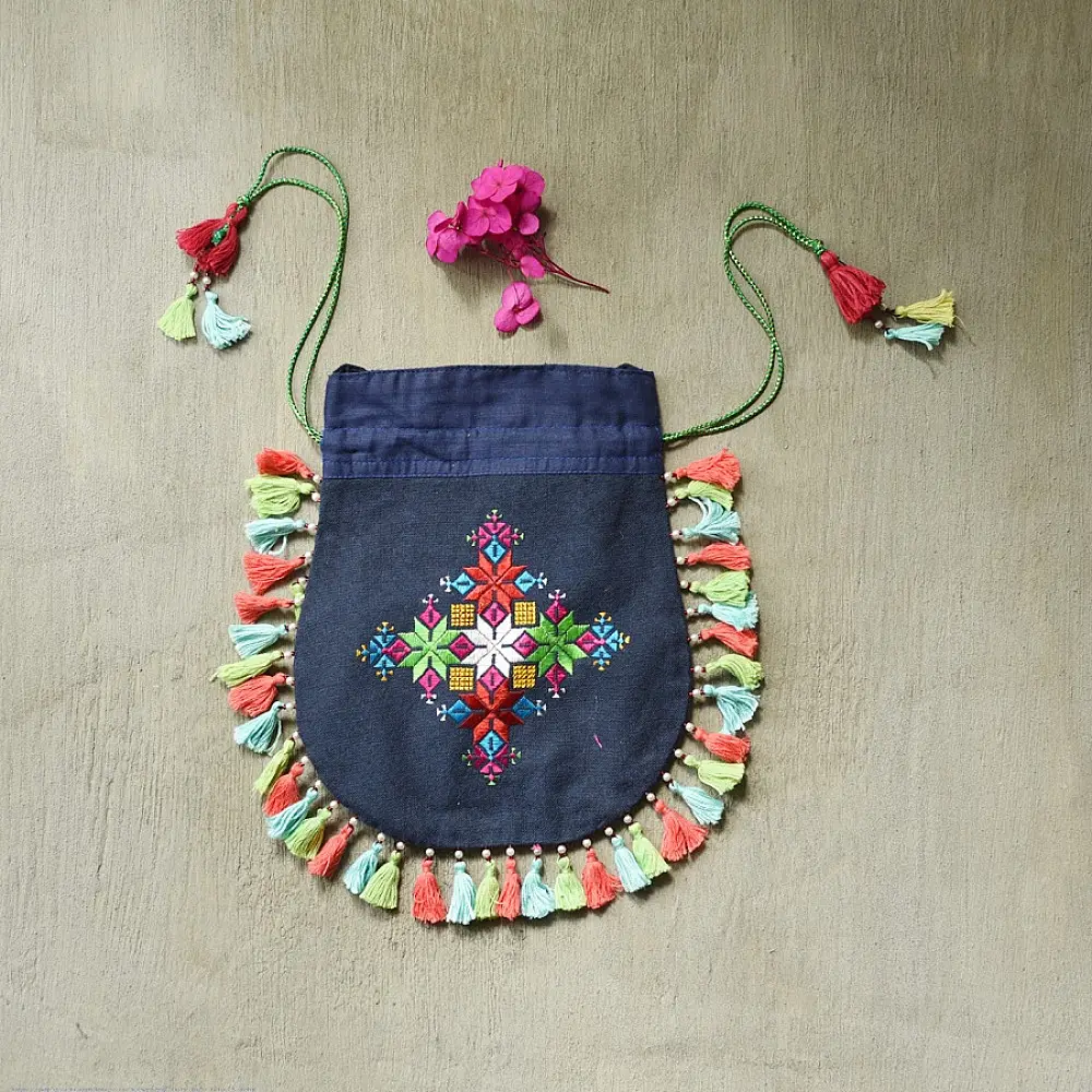 shop Potli Cotton Purse / Cotton Potli Sling Bag