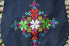 Soof Embroidery | Potli Cotton Purse / Cotton Potli Sling Bag - Blue