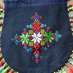 Soof Embroidery | Potli Cotton Purse / Cotton Potli Sling Bag - Blue