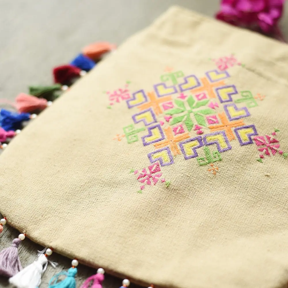 shop Potli Cotton Purse / Cotton Potli Sling Beige  Bag