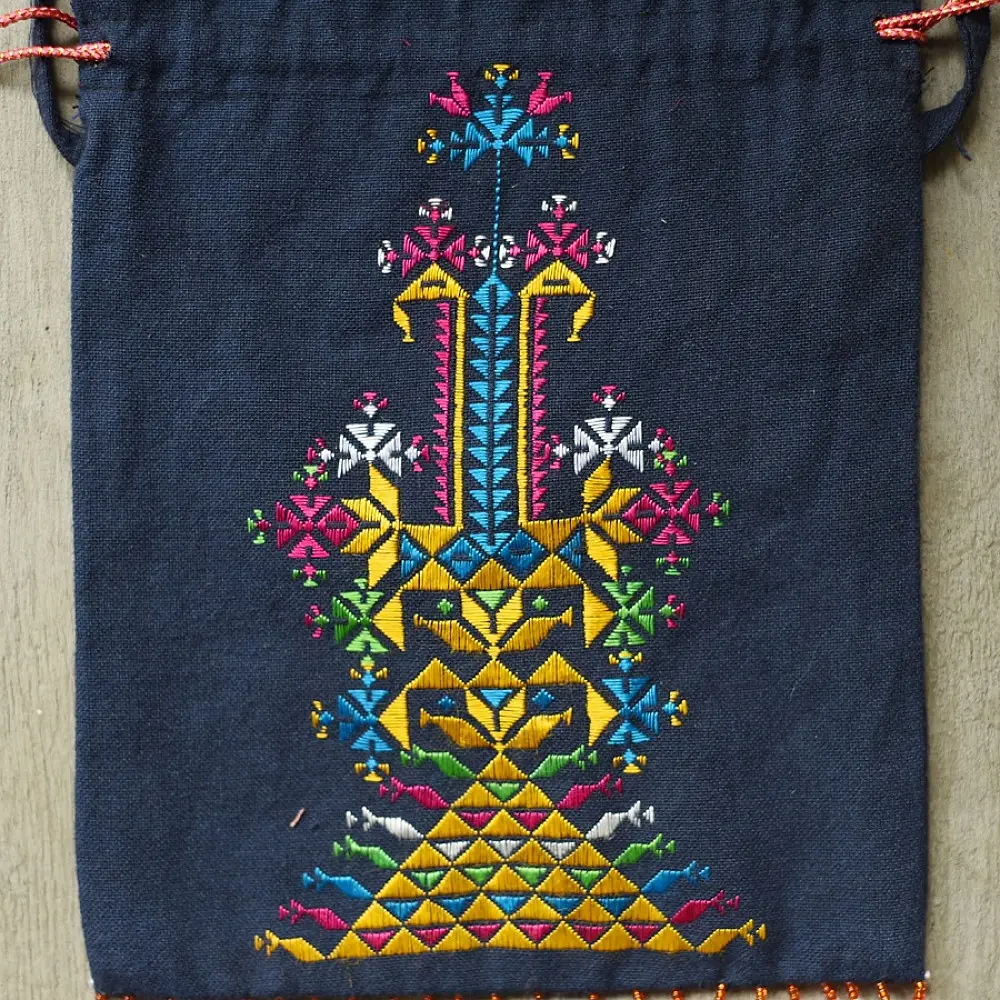 shop Potli Cotton Purse / Cotton Potli Sling blue Bag