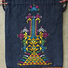 Soof Embroidery | Potli Cotton Purse / Cotton Potli Sling Blue Bag