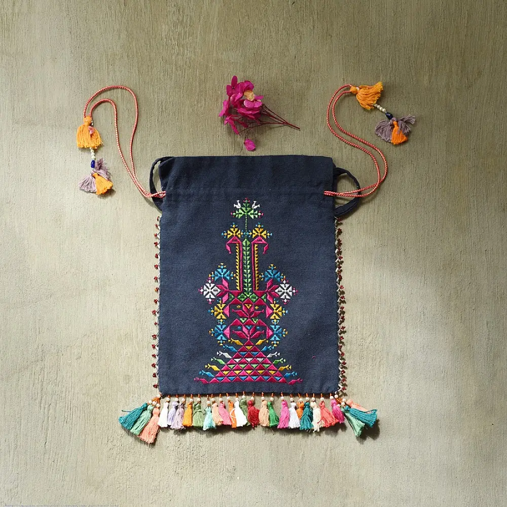 shop Potli Cotton Purse / Cotton Potli Sling Bag