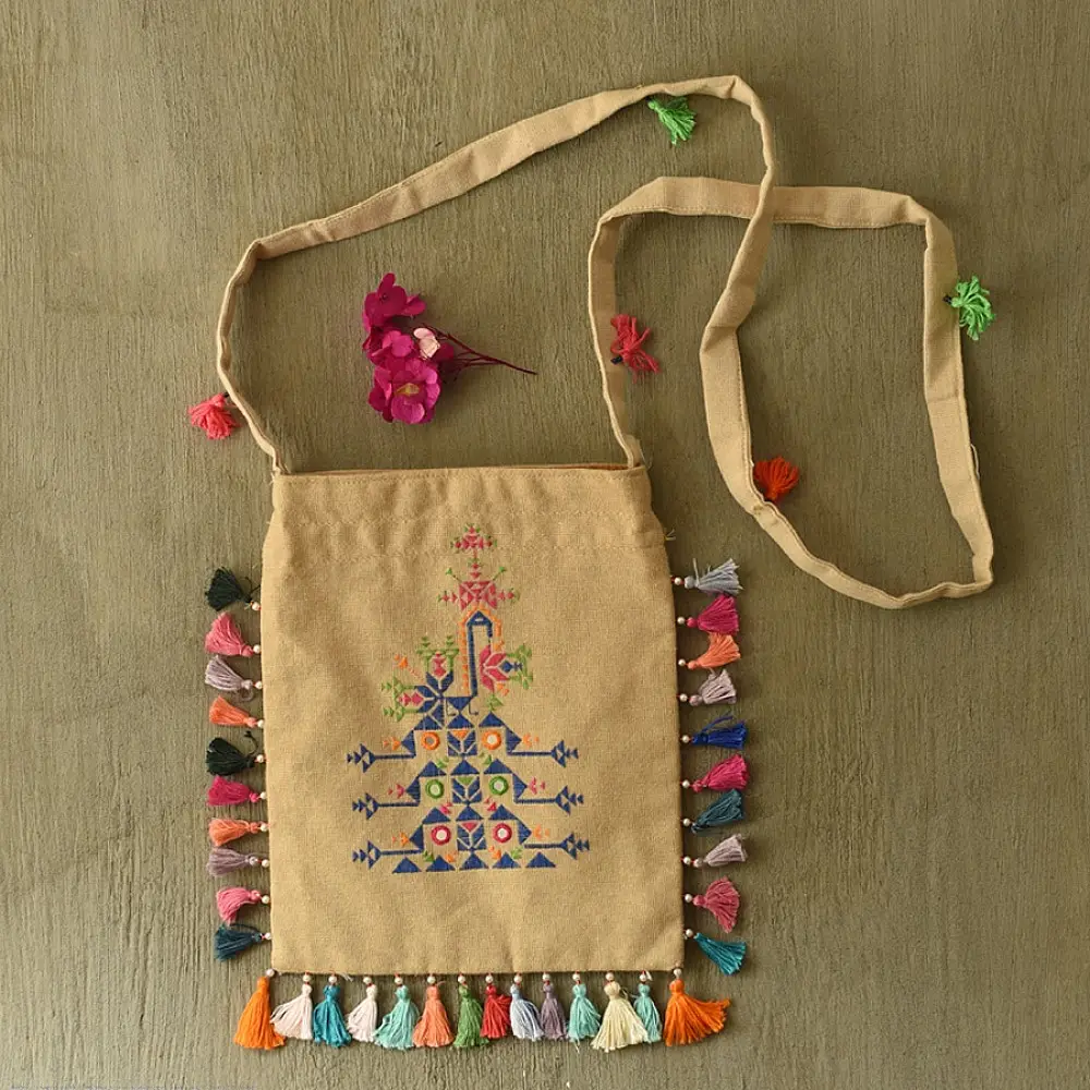 shop Potli Cotton Purse / Handloom Cotton Potli Sling Bag