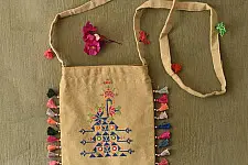 Soof Embroidery | Potli Cotton Purse / Handloom Cotton Potli Sling Bag