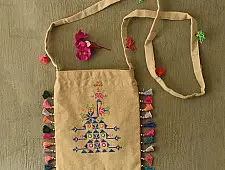 Soof Embroidery | Potli Cotton Purse / Handloom Cotton Potli Sling Bag