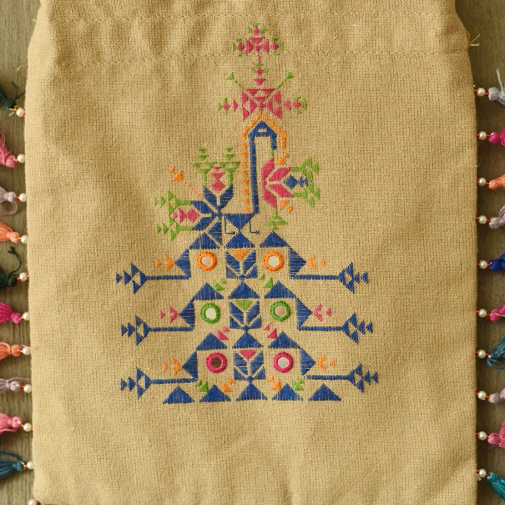 shop Potli Cotton Purse / Handloom Cotton Potli Sling Bag