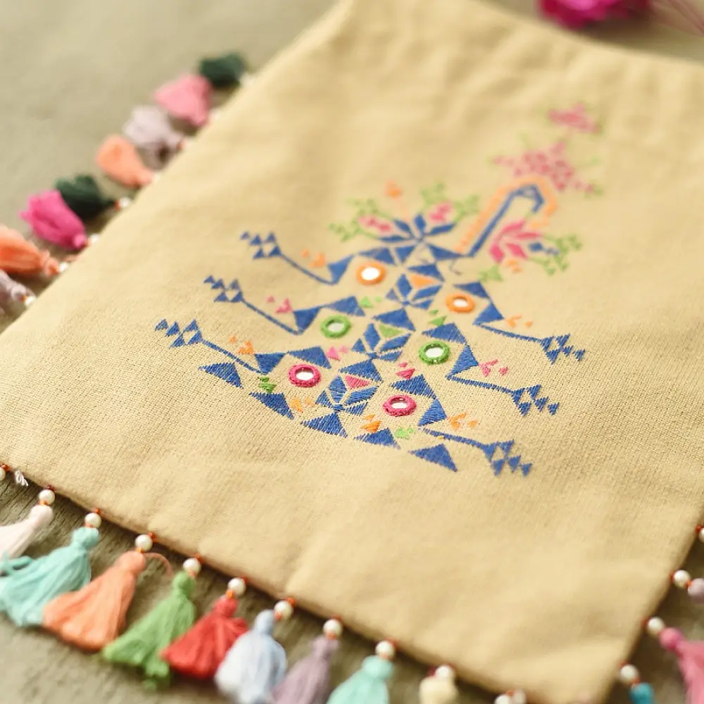 shop Potli Cotton Purse / Handloom Cotton Potli Sling Bag