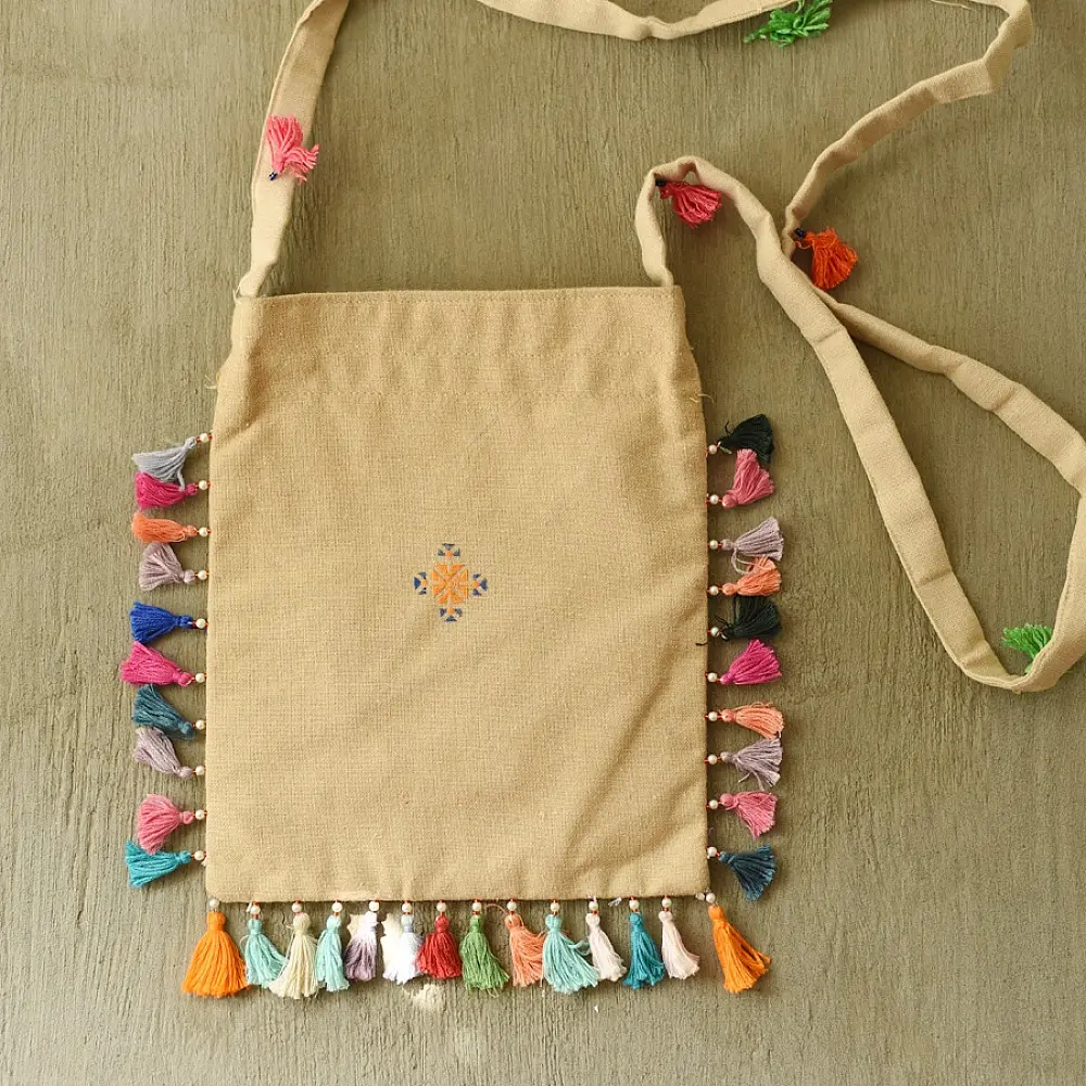 shop Potli Cotton Purse / Handloom Cotton Potli Sling Bag