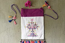 Soof Embroidery | Cotton Potli Sling Bag 