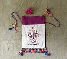 Soof Embroidery | Cotton Potli Sling Bag 