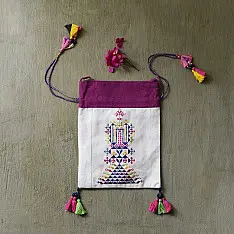 Soof Embroidery | Potli Cotton Purse / Cotton Potli Sling Bag