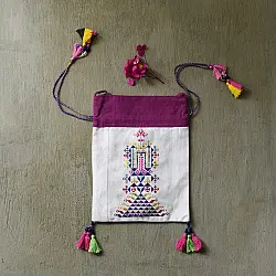 Soof Embroidery | Potli Cotton Purse / Cotton Potli Sling Bag