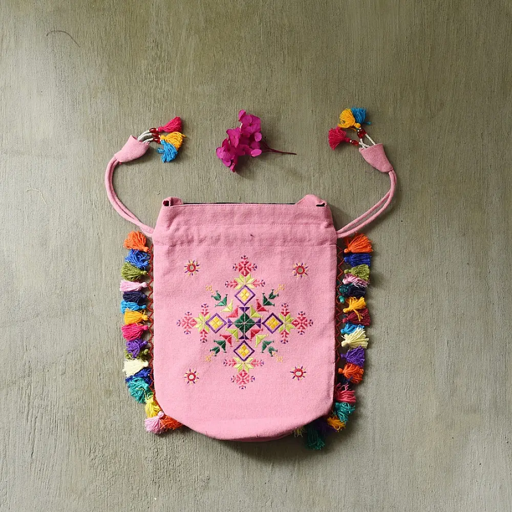 shop Potli Cotton Purse / Cotton Potli Sling Bag