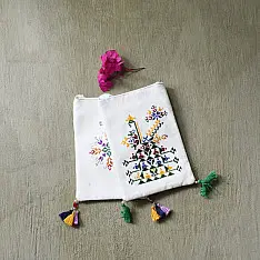 Soof Embroidery | Cotton Mobile Side Sling Purse (Three Options)