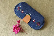 Soof Embroidery | Blue Sunglass Case / Cotton Spectacle case
