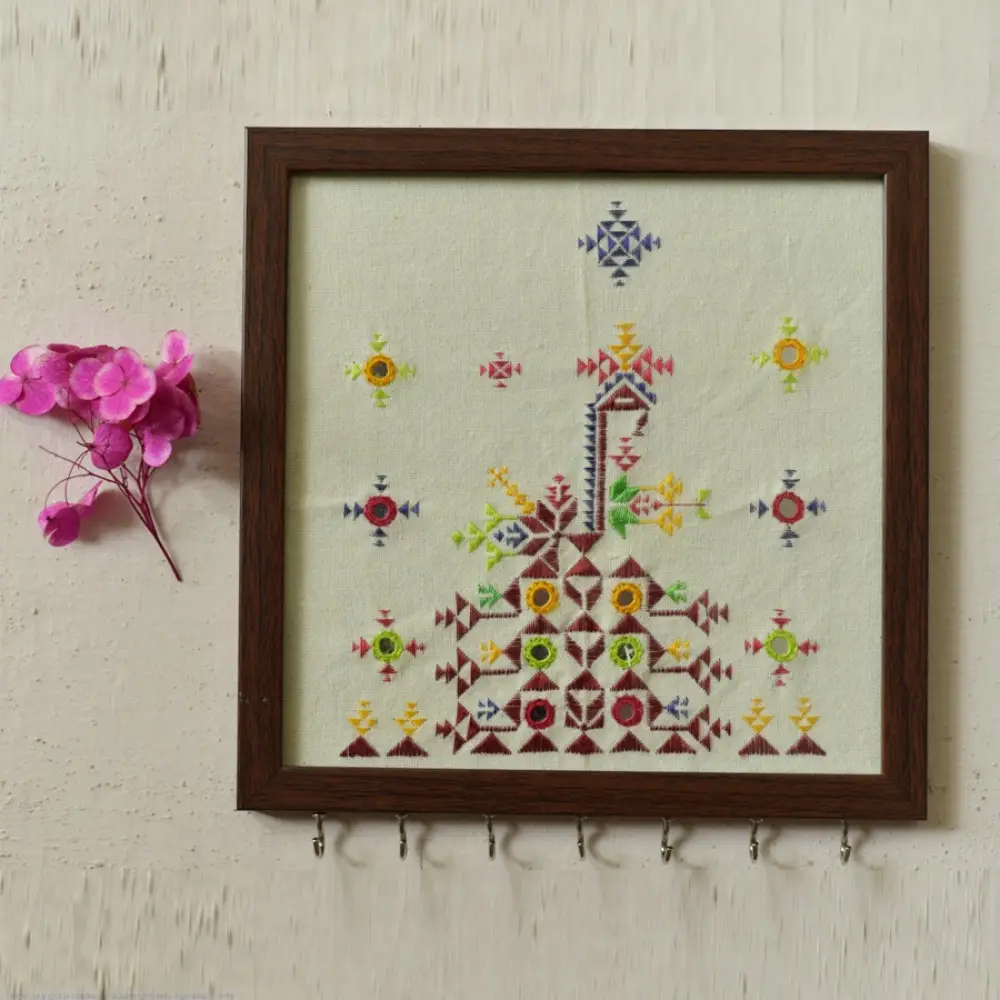 buy Soof Hand Embroidered Wall Hanging Key Organizer