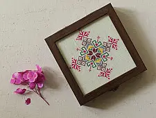 Soof | Hand Embroidered Multipurpose Box (Two Options) - 5x5x1.5 inch