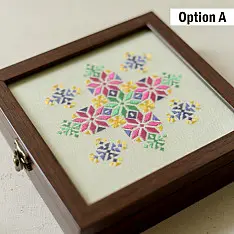 Soof | Hand Embroidered ~ Multipurpose Jewelry Box - 6 x 6 x 1.5 inch (Two Options)