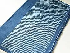 Koyal . कोयल | Linen Handloom Block Printed Saree with Natural Dyed - Eye Motif
