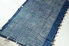 Koyal . कोयल | Block Printed Saree with Natural Dyed - Linen Handloom -Indigo