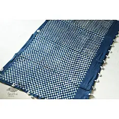Koyal . कोयल | Block Printed Saree with Natural Dyed - Linen Handloom -Indigo
