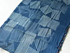Koyal . कोयल | Linen Handloom Block Printed Saree with Natural Dyed - Stripes