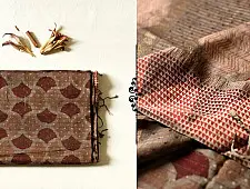 Koyal . कोयल | Block Printed Saree . Cotton Silk Handloom - Brown