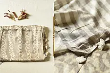 Koyal . कोयल ~ Natural Color . Block Printed Pure Silk Saree