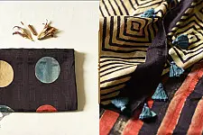 Koyal . कोयल ~ Natural Color . Block Printed Pure Silk Saree - Black