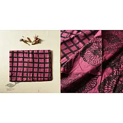 Koyal . कोयल ~ Natural Color . Hand Block Printed Pure Silk Saree - Purple 