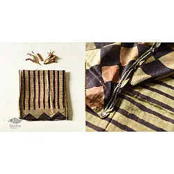Koyal . कोयल ~ Natural Color . Pure Silk Saree - Black Stripes 