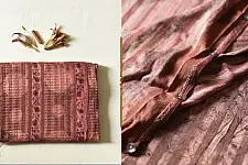 Koyal . कोयल ~ Natural Color . Pure Silk Saree - Lichi Color