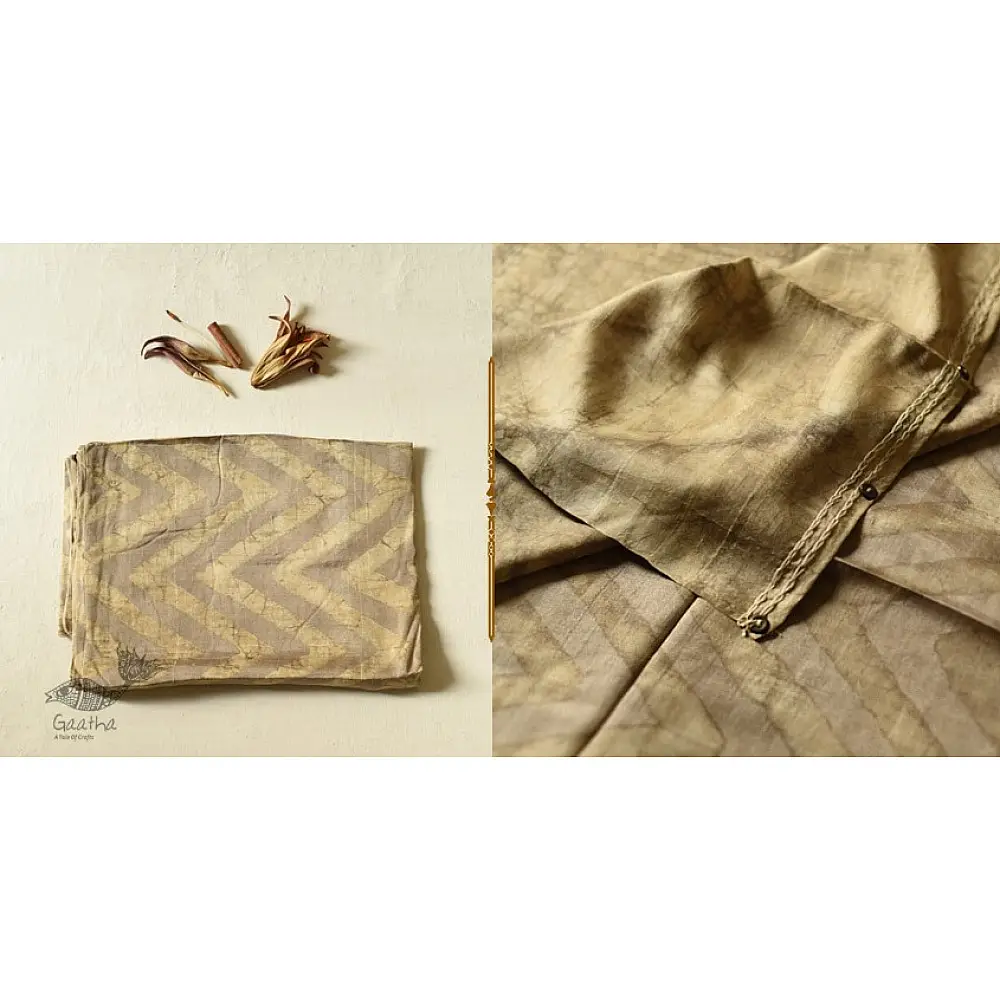 Natural Color . Pure Silk Saree - Light Coffee Color 
