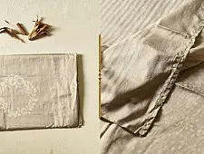 Koyal . कोयल ~ Natural Dyed . Pure Silk Saree - Light Silvery Grey