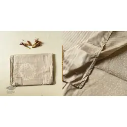 Koyal . कोयल ~ Natural Dyed . Pure Silk Saree - Light Silvery Grey