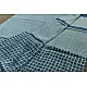 Handloom lndigo block printed linen saree