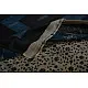 Handloom lndigo block printed linen saree