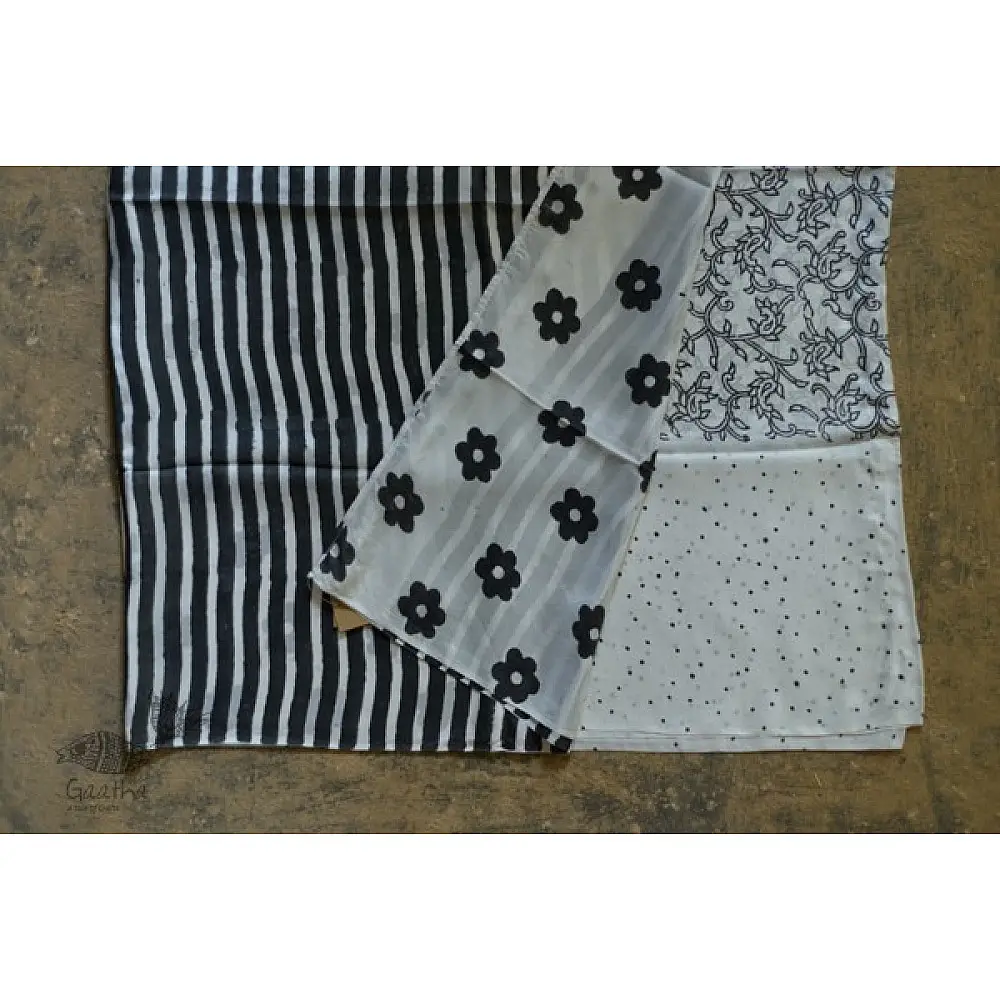 Handloom block printed Pure silk saree